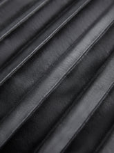 Faux Leather Pleated Belted Midi Skirt